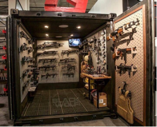 19. Shipping Container Built Into A Gun Vault