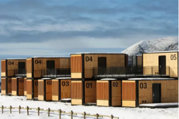 42. Minimalist Shipping Container Hotel Can Travel Around the World